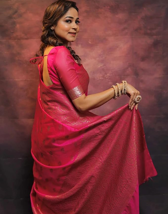 Shiv Textiles Women's Kanjivaram Art Silk Saree Soft Banarasi