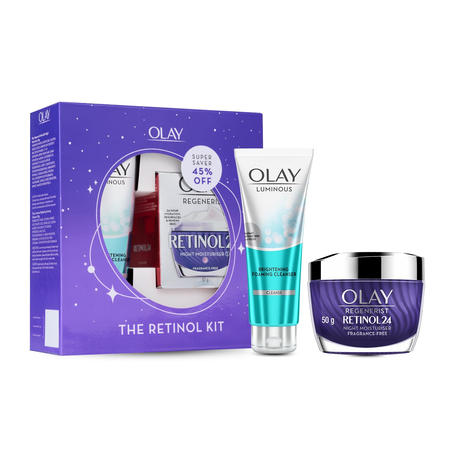 Olay Retinol Kit For Overnight Repair|Retinol Cream With Free