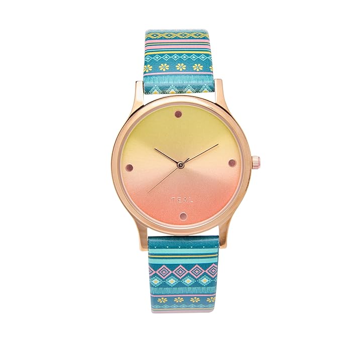 TEAL BY CHUMBAK Round Dial Analog Hand Watch for Women